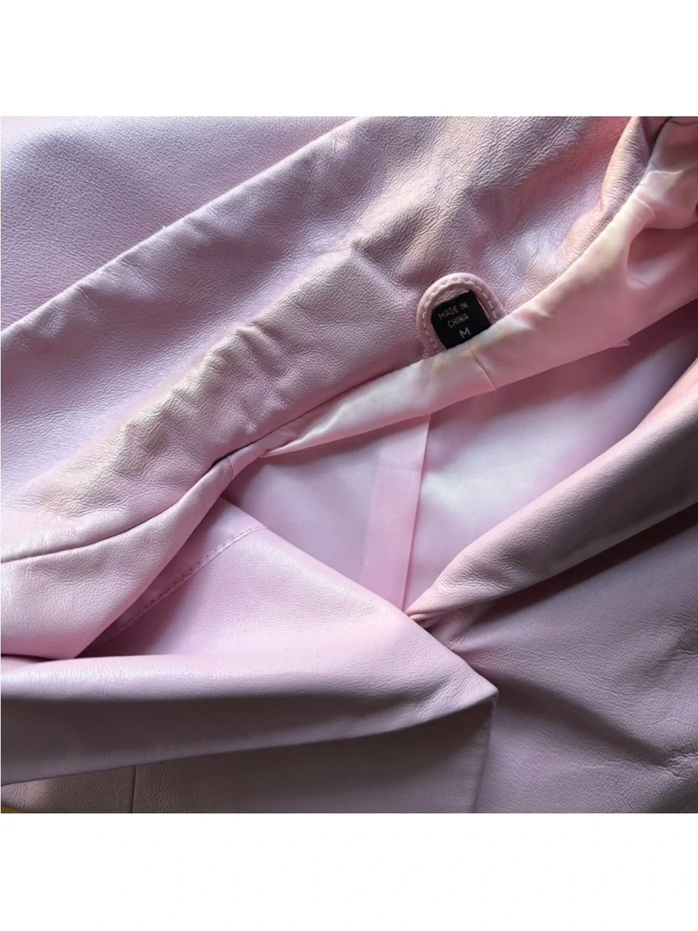 Excelled Collection Fully Lined Pink Leather Women's Blazed Button Up Jacket - Picture 13 of 13